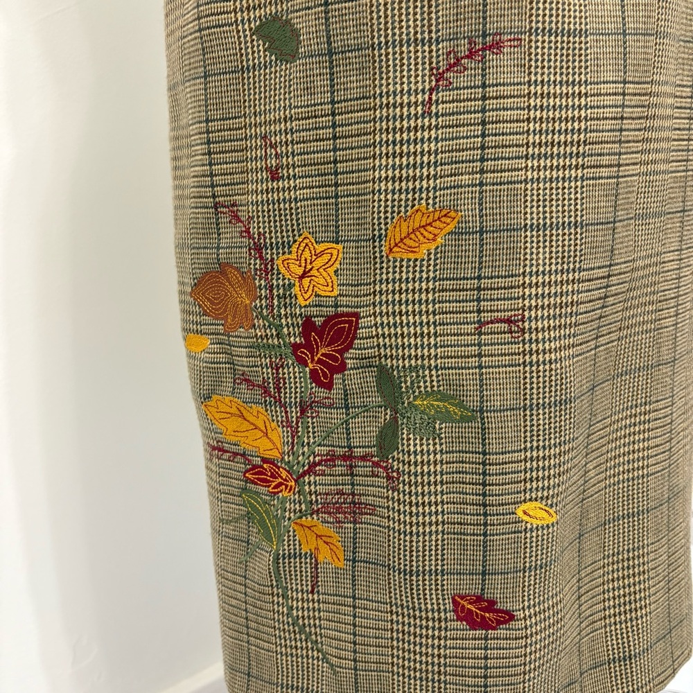 Vintage Harve Benard Brown Plaid 100% Wool Dress Sz 12 Fall Autumn Leaf - Picture 2 of 5